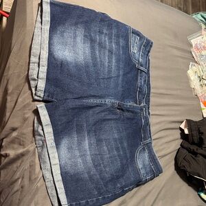 Dark Blue Denim Shorts